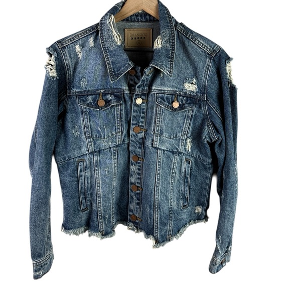 Blank NYC Distressed Blue Denim Jacket - Picture 3 of 7